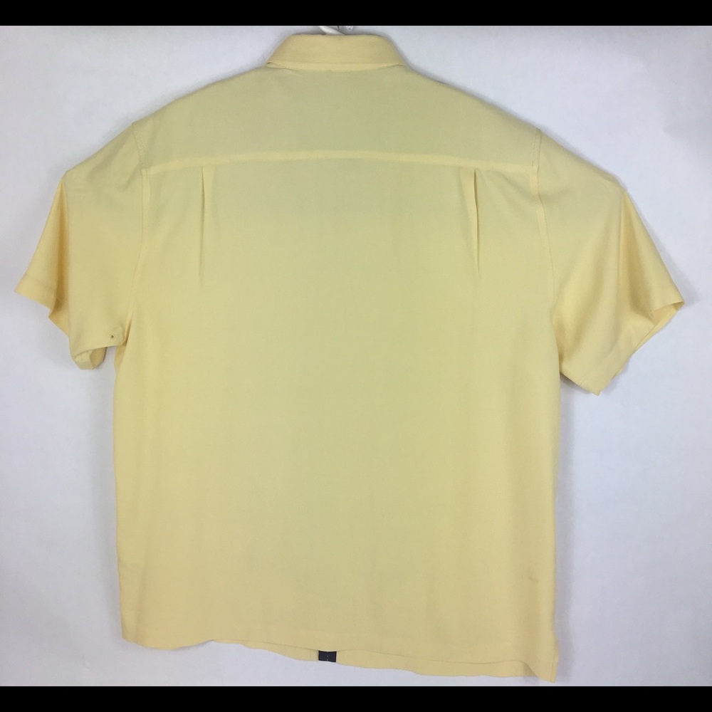 Nat Nast Silk Casual Button Shirt Yellow Large - Picture 5 of 5